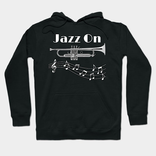 Musician Jazz On Trumpet Player Hoodie by macdonaldcreativestudios